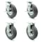 Service Caster 8 Inch Gray Pneumatic Wheel Caster Swivel with Brakes and 2 Rigid SCC, 2PK SCC-100S280-PNB-GRY-TLB-2-R280-2 - alternate 1